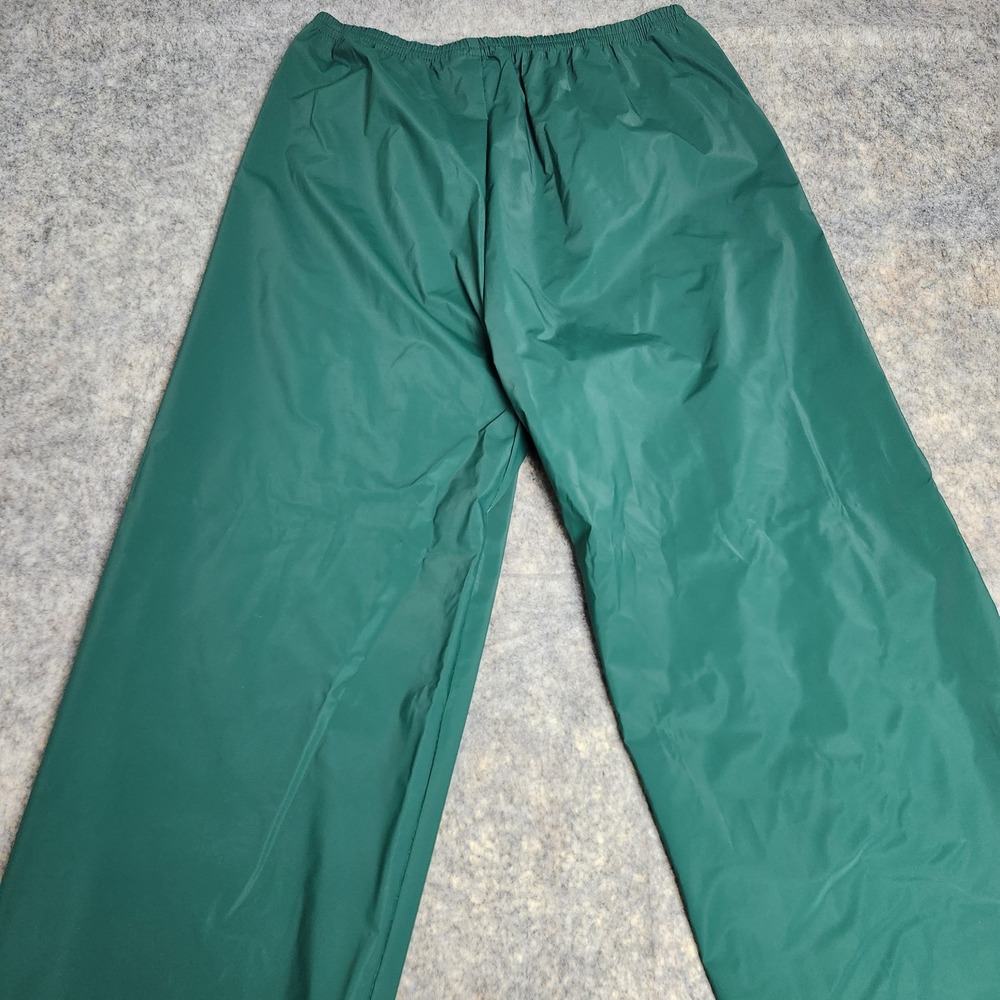 Columbia Rain Pants Men L 32x32 Forest Green Elastic Waist PVC Shell Reinforced - Picture 2 of 8